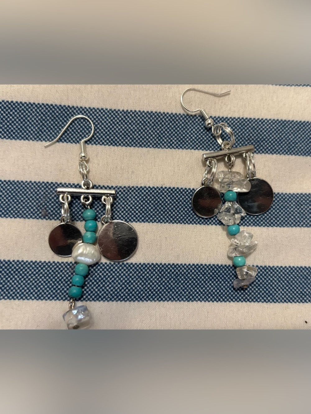 Hand Crafted Turquoise and Silver Dangle Earrings